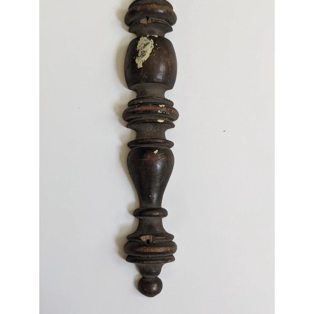 Antique Turned Wood Spindle Appliques Pair Architectural Salvage Furniture Trim